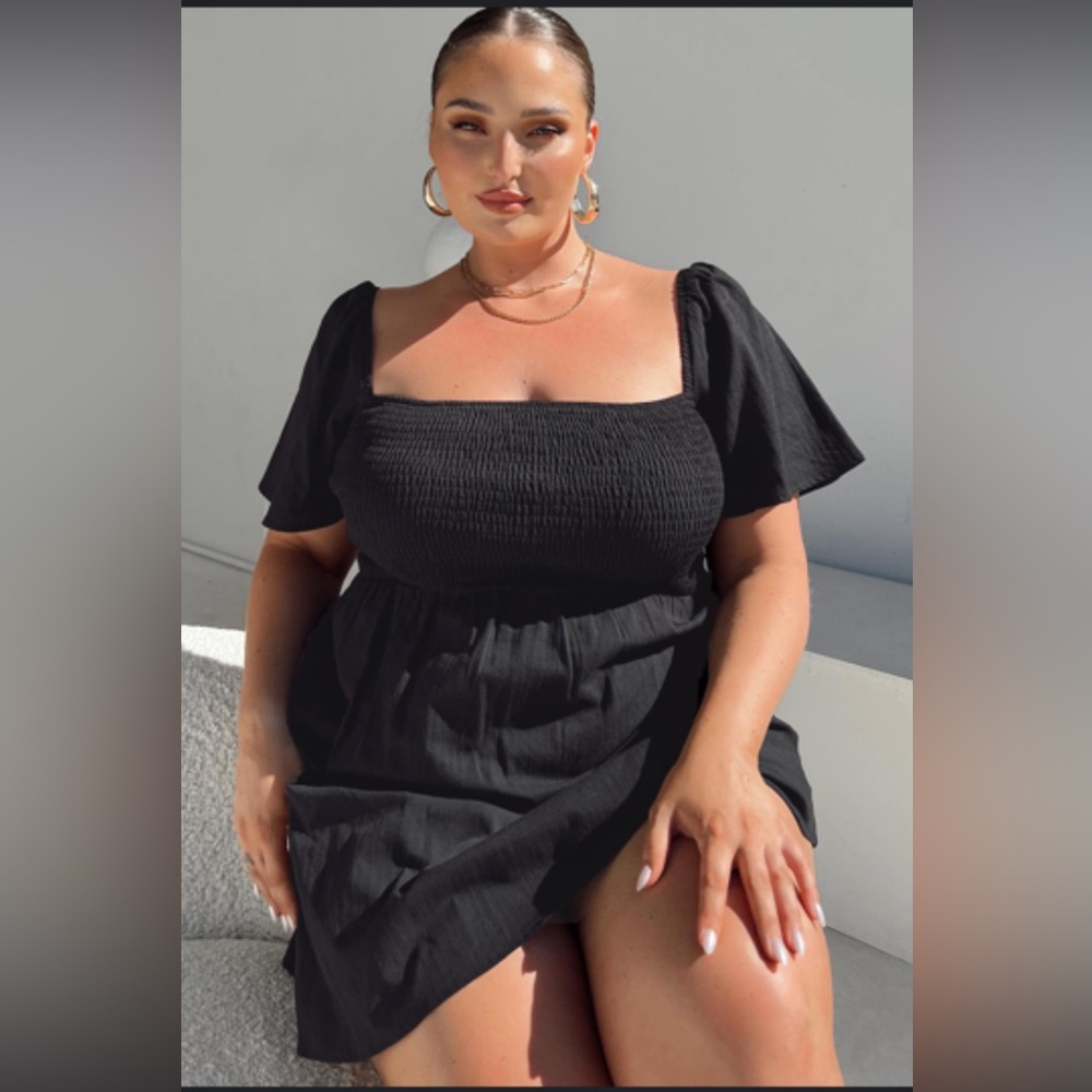 Princess Polly Summer Nights Mini Dress Black Curve